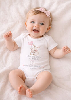 Personalised Bunny Birthday Baby Grow, 3 of 8