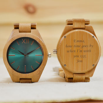 Engraved Bamboo Wrist Watch Gift, 2 of 4