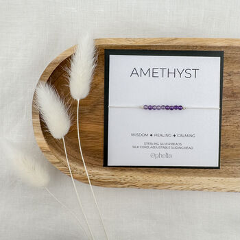 Amethyst Silk Bracelet February Birthstone Jewellery, 5 of 6