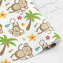 Monkey Palm Tree Wrapping Paper Roll Or Folded, thumbnail 3 of 3