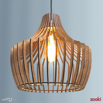 Zooki One 'Freya' Wooden Pendant Light, 3 of 9