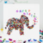 Elephant Birthday Card With Butterfly Message From Trunk, thumbnail 1 of 12