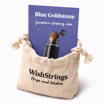 Blue Goldstone Gemstone Wishing Jar Ambition Gift, 2 of 3