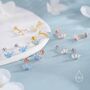 Blue Opal Marquise Cluster Earrings In Sterling Silver, thumbnail 6 of 12