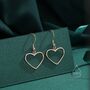 Heart Dangle Drop Hook Earrings In Sterling Silver, thumbnail 3 of 12