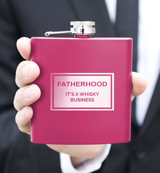 'Fatherhood Is A Whisky Business' Hip Flask, 8 of 8