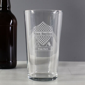 Formula One Gifts Personalised F1 Pint Glass For Him, 2 of 4