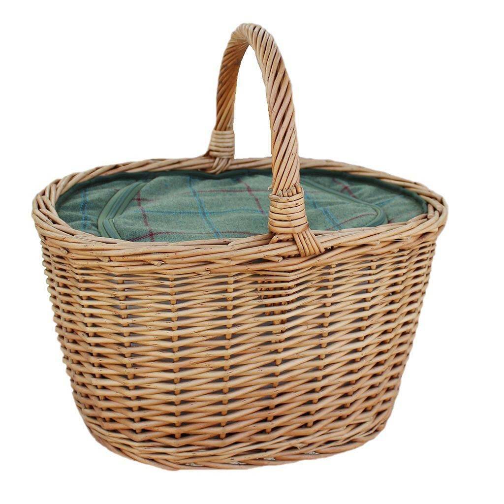 Devonshire Green Tweed Cooler Picnic Basket By Dibor