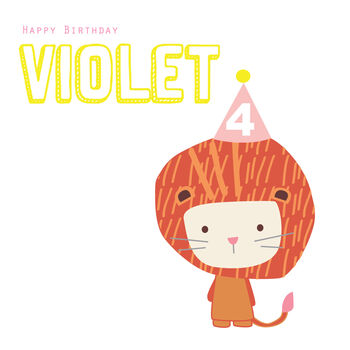 Happy Birthday Lion Boy / Girl Age Greeting Card, 3 of 4