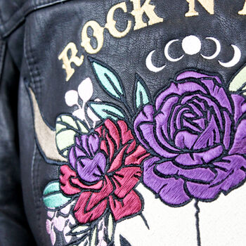 Texas Longhorn Rock N Roll Leather Jacket, 3 of 6