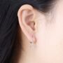 Silver Moon Crescent Hoop Earrings, 925 Sterling, thumbnail 2 of 7