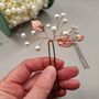 Copper Leaf Hair Pin With Pearls Perfect For Weddings, thumbnail 10 of 10