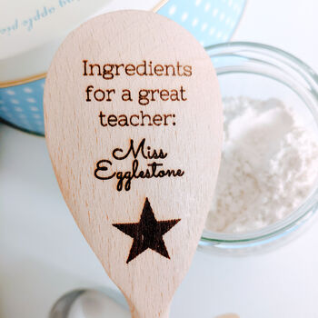 Teacher Gift Personalised Wooden Spoon, 2 of 2