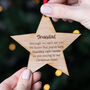 Personalised Wooden Christmas Star Memorial Bauble, thumbnail 2 of 7