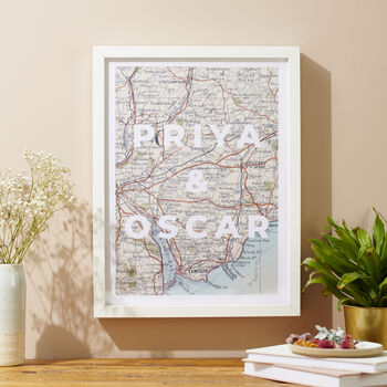 Personalised Vintage Map Special Location Print, 3 of 4
