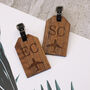 Pair Of Wooden Initial Luggage Tags, thumbnail 3 of 3
