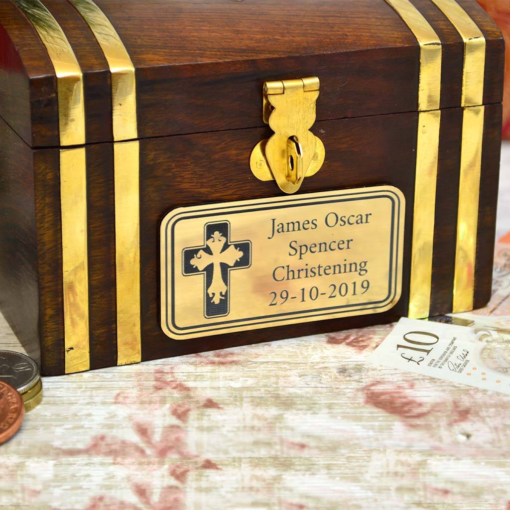 Personalised Engraved Christening Money Box By