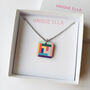 Space Square Wooden Necklace Eco Friendly Gift, thumbnail 1 of 9