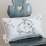 Little Bunny Cushion In Soft Grey, thumbnail 2 of 4