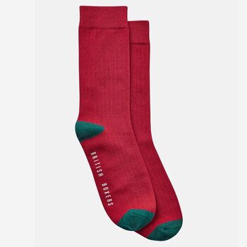 Men's Three Sock Gift Box Forest And Red, 3 of 5