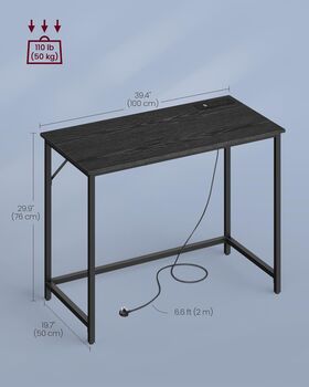 Computer Desk With LED Lights Built In Power Outlets, 2 of 6