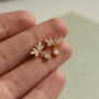 Japanese Oak Leaf Jewel Earrings, thumbnail 2 of 7