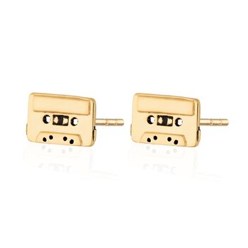 Cassette Tape Stud Earrings, Sterling Silver Or Gold Plated, 6 of 7