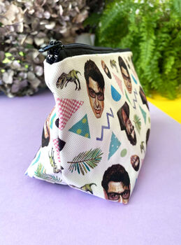90s Jeff Goldblum Zip Bag | Jurassic Park Inspired Makeup Bag, 7 of 10