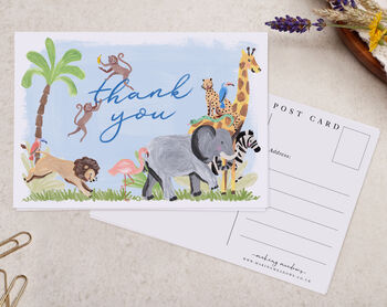 Jungle Safari Children's Thank You A6 Postcard Pack, 3 of 3