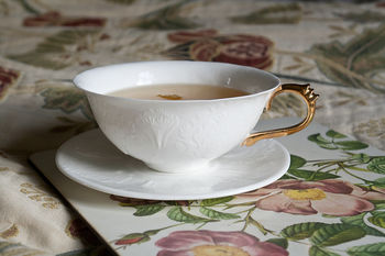 Porcelain Teacup With Flowers And Gold Handle, 2 of 12