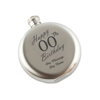 Personalised Happy Number Hip Flask For Birthday, 3 of 5