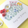 50th Birthday Paper Wild Flower Card, thumbnail 5 of 5