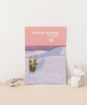 White Sands National Park USA Travel Poster Art Print, 3 of 8