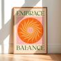Embrace Balance, Bohemian Celestial Sun Yoga Meditation Art Poster, thumbnail 1 of 3