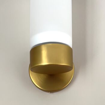 Brass And Opaque Glass Wall Light, 2 of 3
