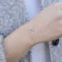 Sterling Silver March Birthstone Curb Bracelet – Aquamarine, thumbnail 3 of 6