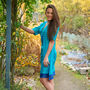 Luxury Pure Silk Turquoise Ladies Dress, thumbnail 2 of 5