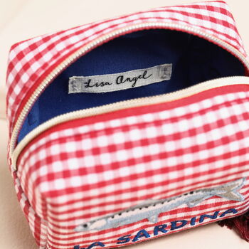 Red Gingham Fish La Sardina Accessory Pouch, 3 of 3