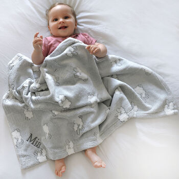 Personalised Soft Lamb Baby Blanket, 2 of 7
