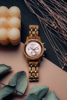 Harbor Island Personalised Wooden Watch With Stainless Steel For Women, 10 of 12