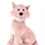 Pink Sitting Cat Door Stop With Sparkly Diamante Collar, thumbnail 2 of 4