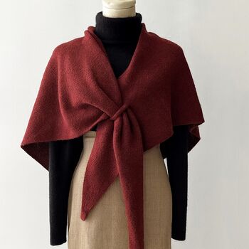 Wool Blend Triangle Pull Through Scarf, 3 of 8