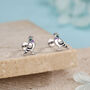 Sterling Silver Enamel Pigeon 16 G Flat Back Labret Earrings, thumbnail 1 of 11