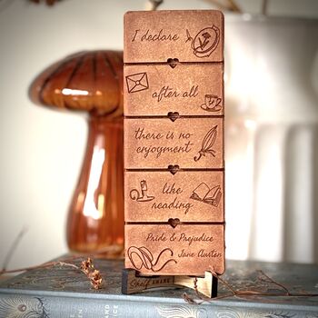 Book Lover Gift | Autumn Gift | Pride And Prejudice Reading Quote Wax Melt, 2 of 4