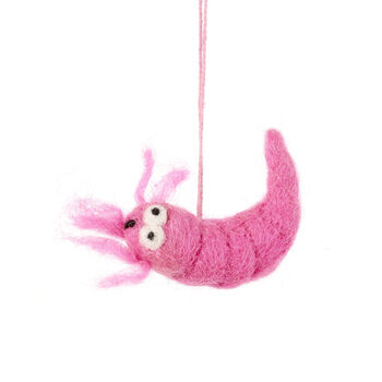 Pascal Prawn Fair Trade Handmade Felt Decoration, 2 of 4