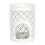 White Lattice Cut Oil Burner, thumbnail 1 of 5