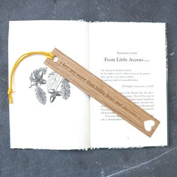 Personalised Valentines Gift Oak Bookmark, 3 of 7