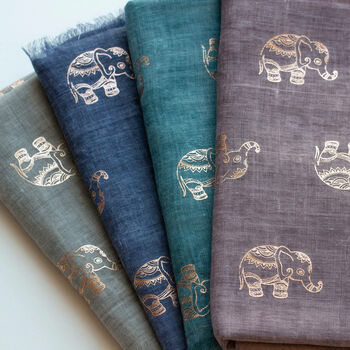 Elephant Good Fortune Foil Scarf Letterbox Gift, 2 of 7