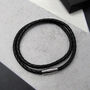 Men's Personalised Special Date Woven Slim Leather Bracelet, thumbnail 2 of 7