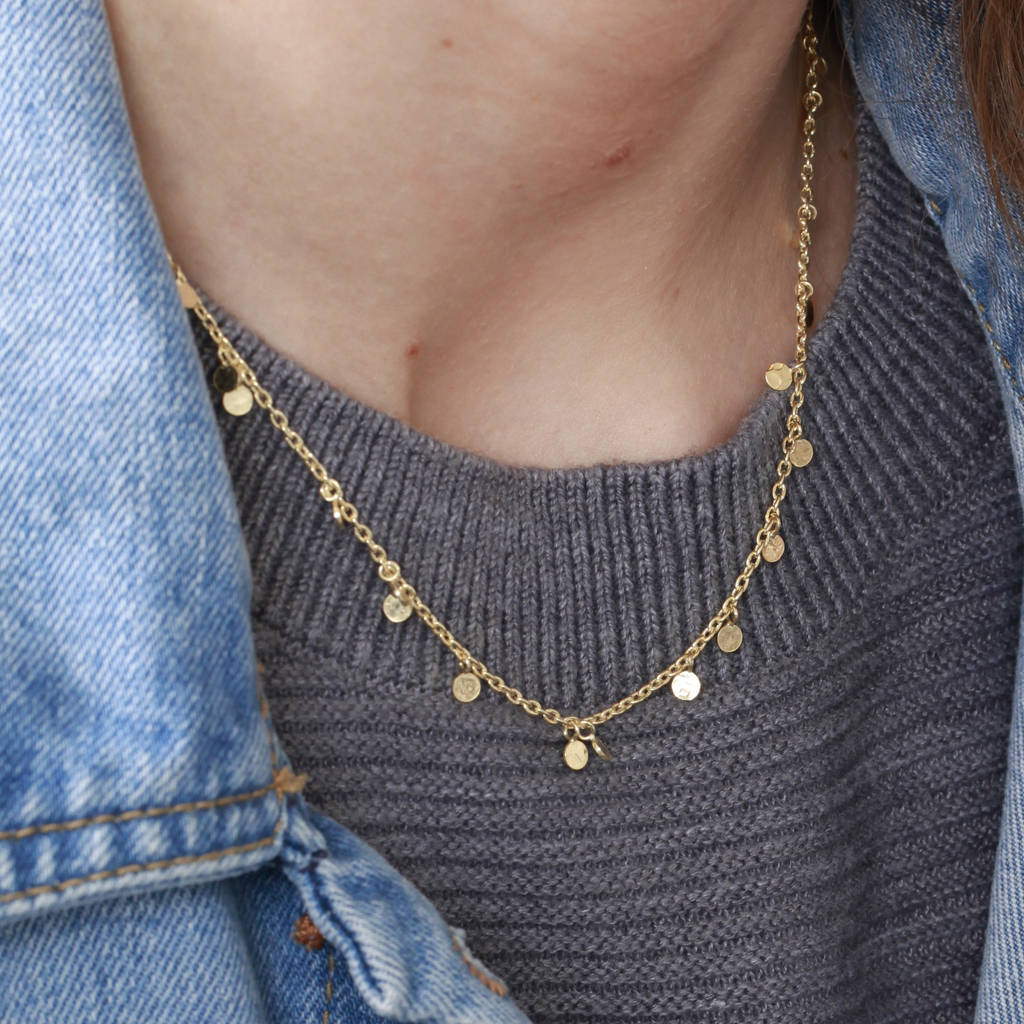 Silver Or 18ct Gold Vermeil Necklace With Sequin Drops By Holly Blake |  notonthehighstreet.com